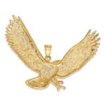 14k Large Textured Eagle Pendant - Image 4