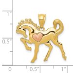 14k Yellow and Rose Gold Horse with Heart Charm - Image 4