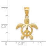 14k Peace Sign Turtle Pendant - Image 4
