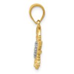 14K and White Rhodium Diamond-Cut Crab Pendant - Image 2