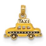 14k 3-D Enameled TAXI Pendant