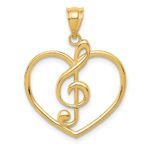 14K Treble Clef in Heart Charm