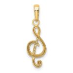 14k Polished Open-Backed Treble Clef Pendant - Image 3