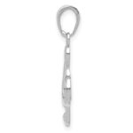 14k White Gold Polished Open-Backed Treble Clef Pendant - Image 2