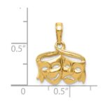 14k Polished Open-Backed Comedy/Tragedy Pendant - Image 4