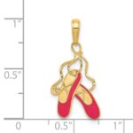 14k Pink Enameled Ballet Slippers Charm - Image 4