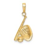 14K and White Rhodium Baseball/Bat/Glove Pendant - Image 3