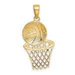 14K Diamond-Cut Basketball and Net Charm - Image 3