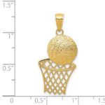 14K Diamond-Cut Basketball and Net Charm - Image 4