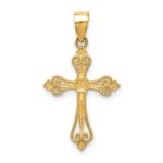 14k Mini Budded Cross Pendant - Image 4