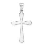 14k White Gold Polished Cross Pendant - Image 4