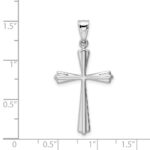 14k White Gold Polished Cross Pendant - Image 3