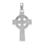 14k White Gold Celtic Cross Pendant - Image 3