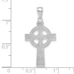 14k White Gold Celtic Cross Pendant - Image 4