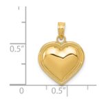 14k Polished Domed Heart Pendant - Image 3