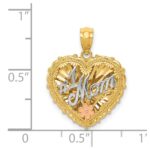 14k Tri-color Polished #1 MOM Shadowbox Pendant - Image 4