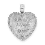 14K White Reversible FOR MY SISTER / FRIENDS FOREVER Heart Pendant - Image 3