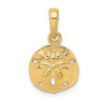 14K Gold Polished Sand Dollar Pendant