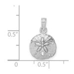14K White Gold Polished Sand Dollar Pendant - Image 4