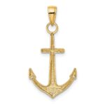 14K Gold Polished Anchor Pendant - Image 3