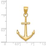 14K Gold Polished Anchor Pendant - Image 4