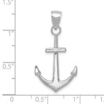 14K White Gold Polished Anchor Pendant - Image 4