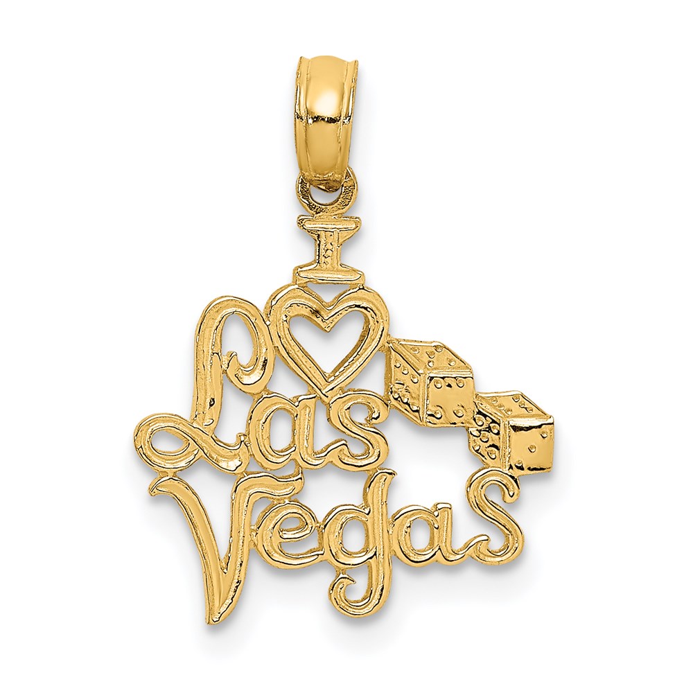K5403.jpg 14K I HEART LAS VEGAS with Dice Charm - Image 1