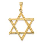 14K Large Cut-out Star of David Pendant - Image 3