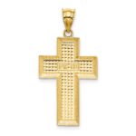 14K Polished / Textured Cross Pendant - Image 3