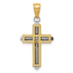 14k Two-tone Cross Pendant - Image 4