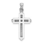 14K White Gold 2-D Beveled Stick Cross Charm - Image 4