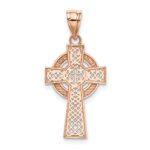 14k Rose Gold Celtic Cross Pendant - Image 3