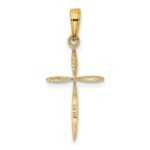14K Polished Cross With Tapered Ends Pendant - Image 3