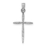 14K White Gold Polished Cross With Tapered Ends Pendant - Image 3