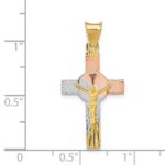 14K with Rose and White Rhodium Iona Crucifix Cross Pendant - Image 3