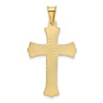 14k Polished Satin and Diamond-cut Crucifix Pendant - Image 3