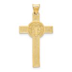 14k Two-Tone Crucifix Reverses to St. Benedict Medal Pendant - Image 3