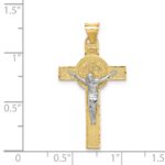 14k Two-Tone Crucifix Reverses to St. Benedict Medal Pendant - Image 4