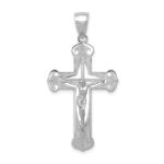 14K White Gold Polished Crucifix Pendant
