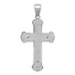 14K White Gold Polished Crucifix Pendant - Image 3