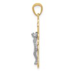14K Two-tone and White Rhodium Small Passion Crucifix Pendant - Image 2
