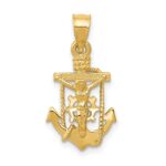 14k Polished Mariner Crucifix Pendant