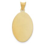 14K with Rose and White Rhodium Diamond-cut Solid Sagrado Corazon de Jesus Oval Pendant - Image 4