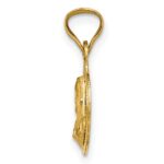 14K Polished Diamond-cut Solid Sagrado Corazon de Jesus Round Pendant - Image 2