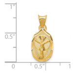 14K Polished Diamond-cut Corpus Oval Pendant - Image 3