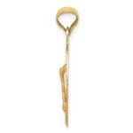 14K Polished Diamond-cut Corpus Oval Pendant - Image 2