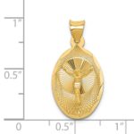 14K Polished Diamond-cut Corpus Oval Pendant - Image 4