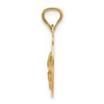 14K with Rose and White Rhodium Diamond-cut Corpus Oval Pendant - Image 2