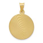 14K Polished Diamond-cut Corpus Circle Pendant - Image 4