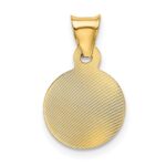 14K Polished Diamond-cut Corpus Circle Pendant - Image 3